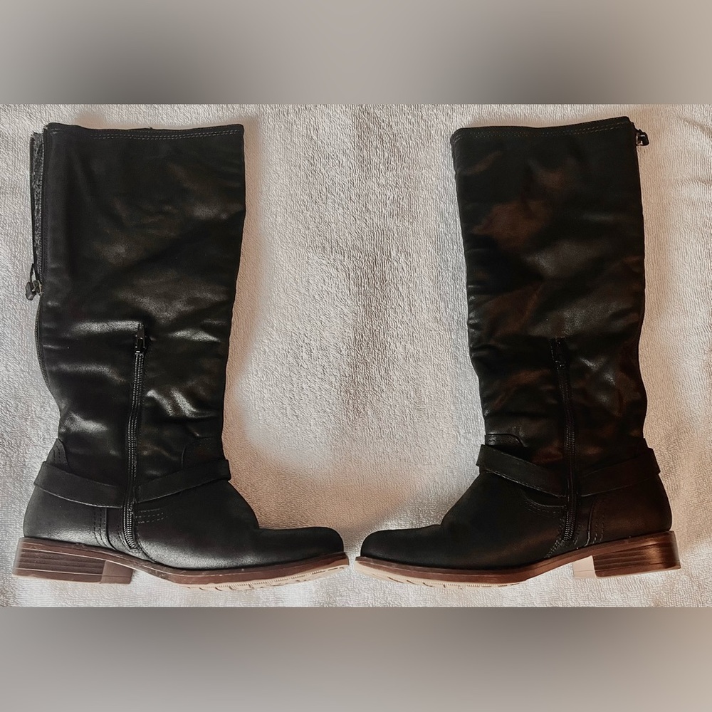 XOXO Black leather boots size 9 - Picture 12 of 12